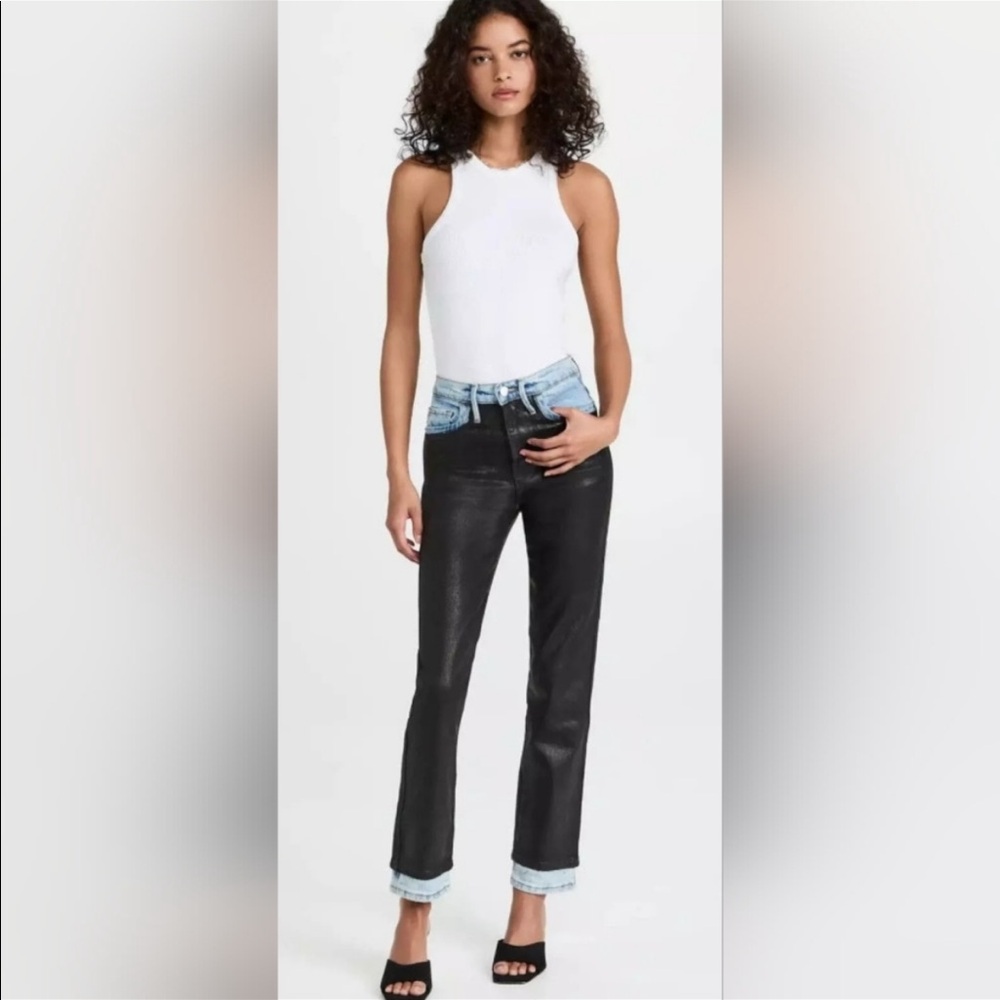 Le Silvie frame Jeans, black coated